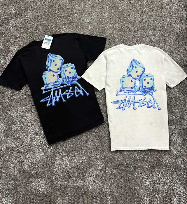 Новая футболка Stussy — Fuzzy Dice — Чорна / Біла — Стусси — С М Л ХЛ