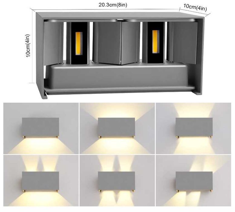 Lampy zewnętrzne LED, Kingwen, 20 W, zew. wew. CENA ZA 4 SZTUKI