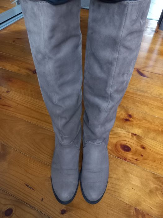 Сапоги замш женские