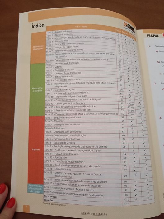 Livro de Fichas de Matemática 8° ano