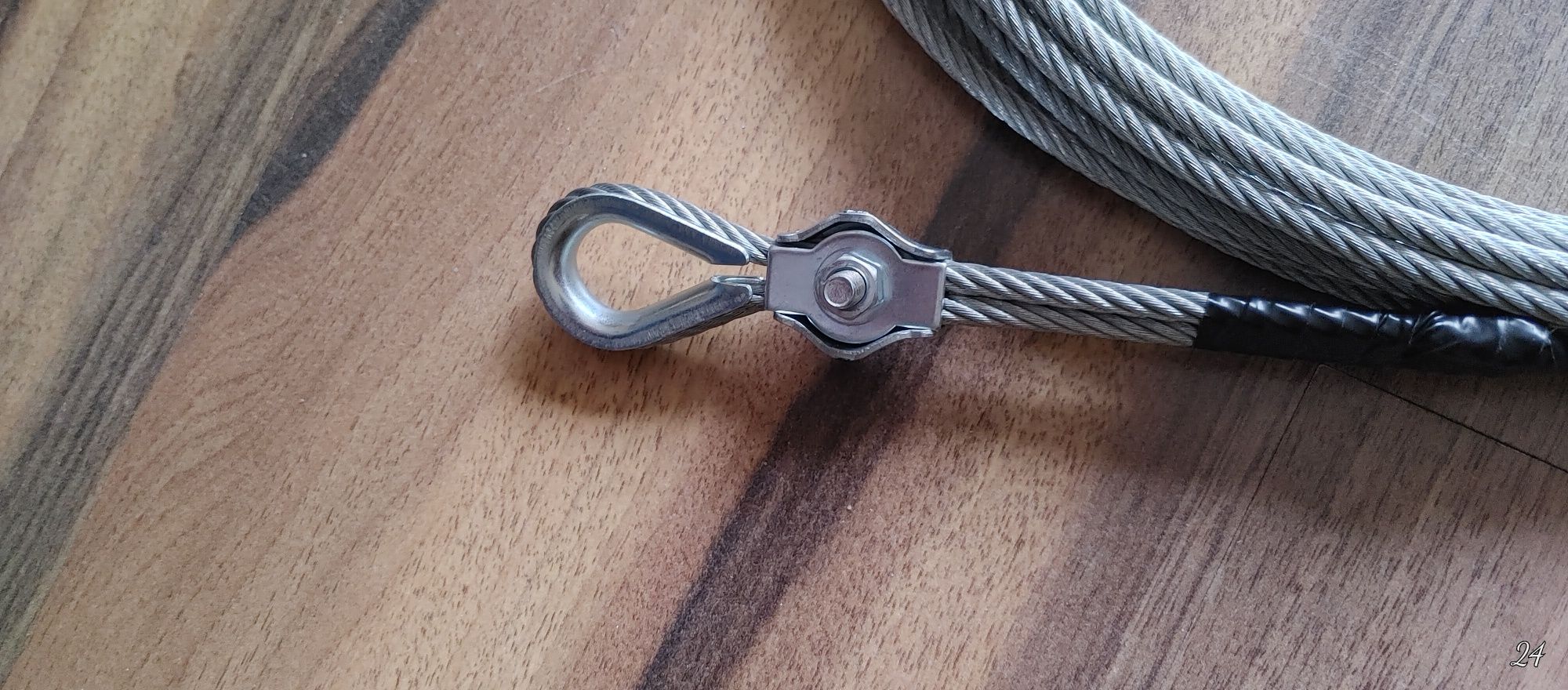 Linka stalowa 6mm. Długość 12m+12m+8m