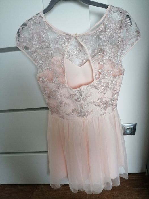 Sukienka r 36 tiulowa z koronką komunia