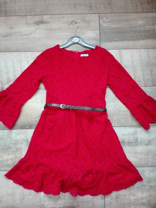Sukienka dla dziewczyny koronka czerwona 152cm MAYORAL