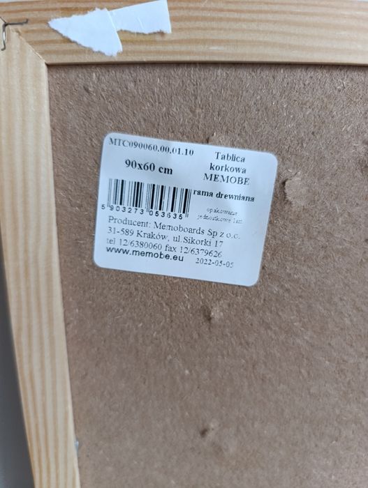 Tablica korkowa drewniana