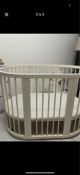 Ліжко дитяче 7в1.Каприз кругла планка з маятником і
матрацом