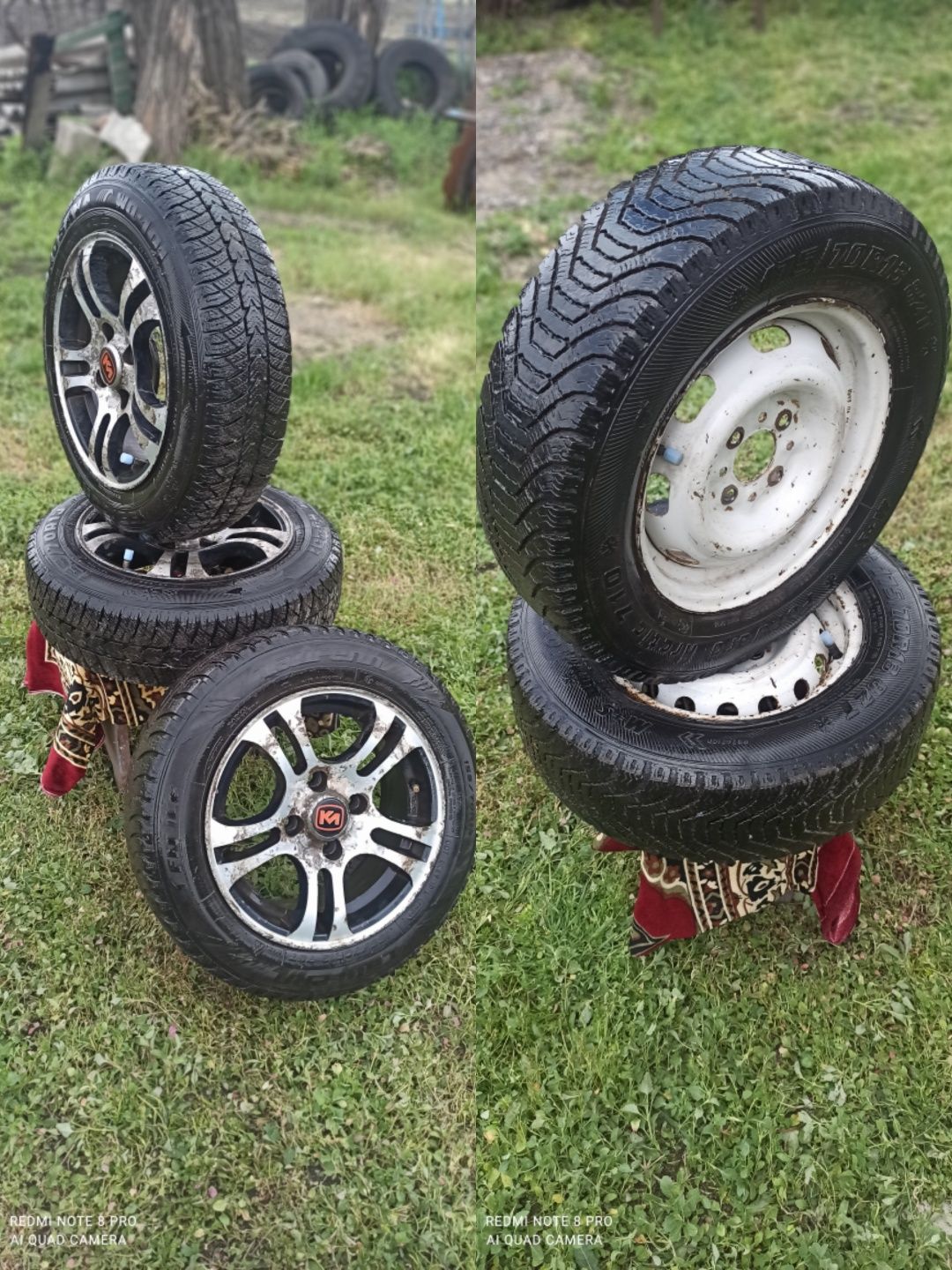 Диски в сборе ВАЗ 4*98 4/98 титани резина зима 155/70-13 175/70-13 тав