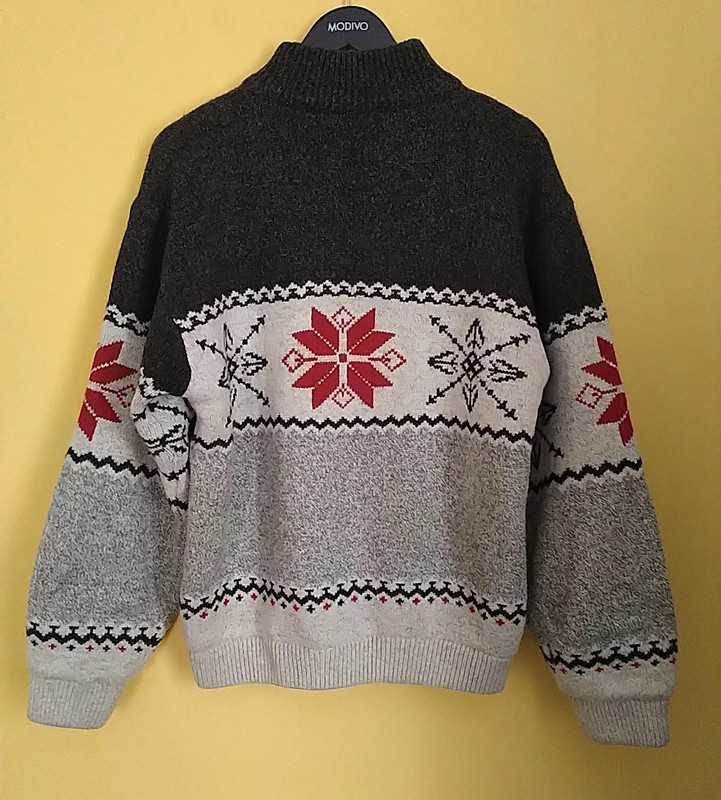 Sweter golf męski z podszewką z polaru TCM, rozm. M, wełna z akrylem