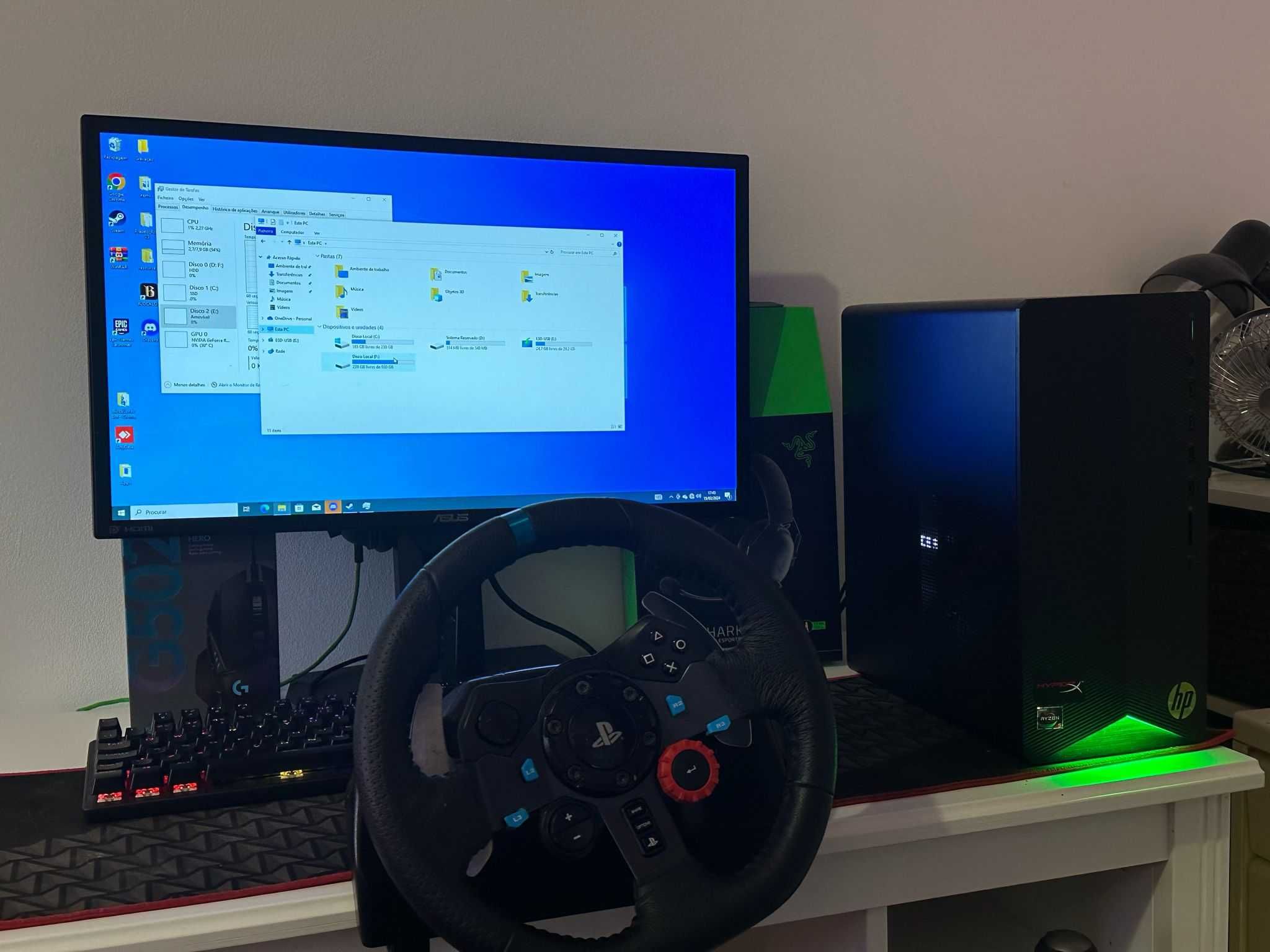 Setup Gaming + Volante G29 + Forza Horyzon 5