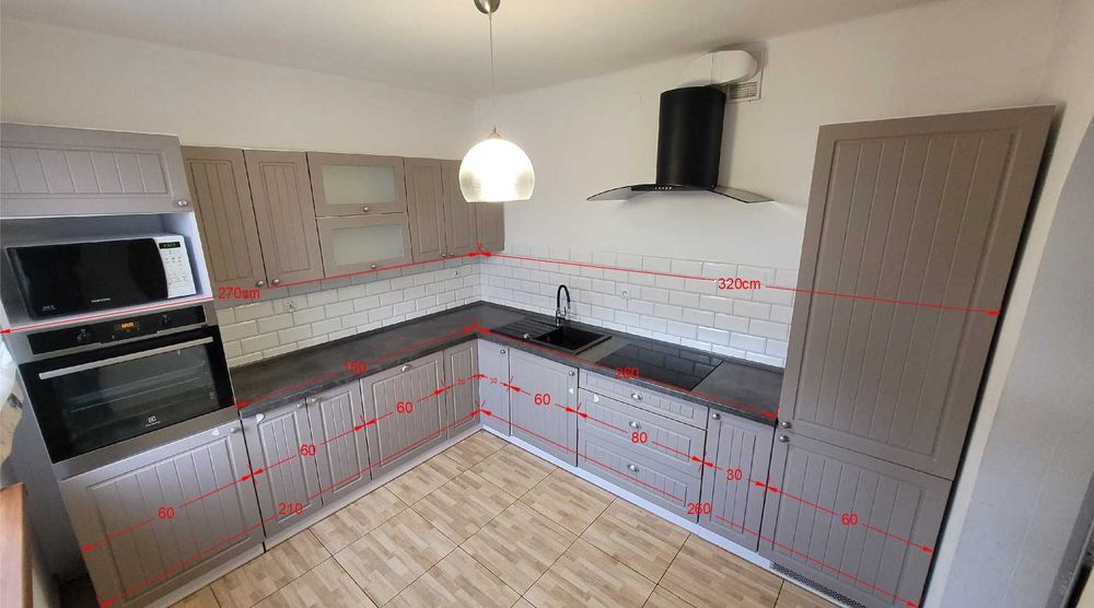 Kuchnia Castorama PIANO + komplet AGD (Electrolux, Beko), 270 x 320 cm