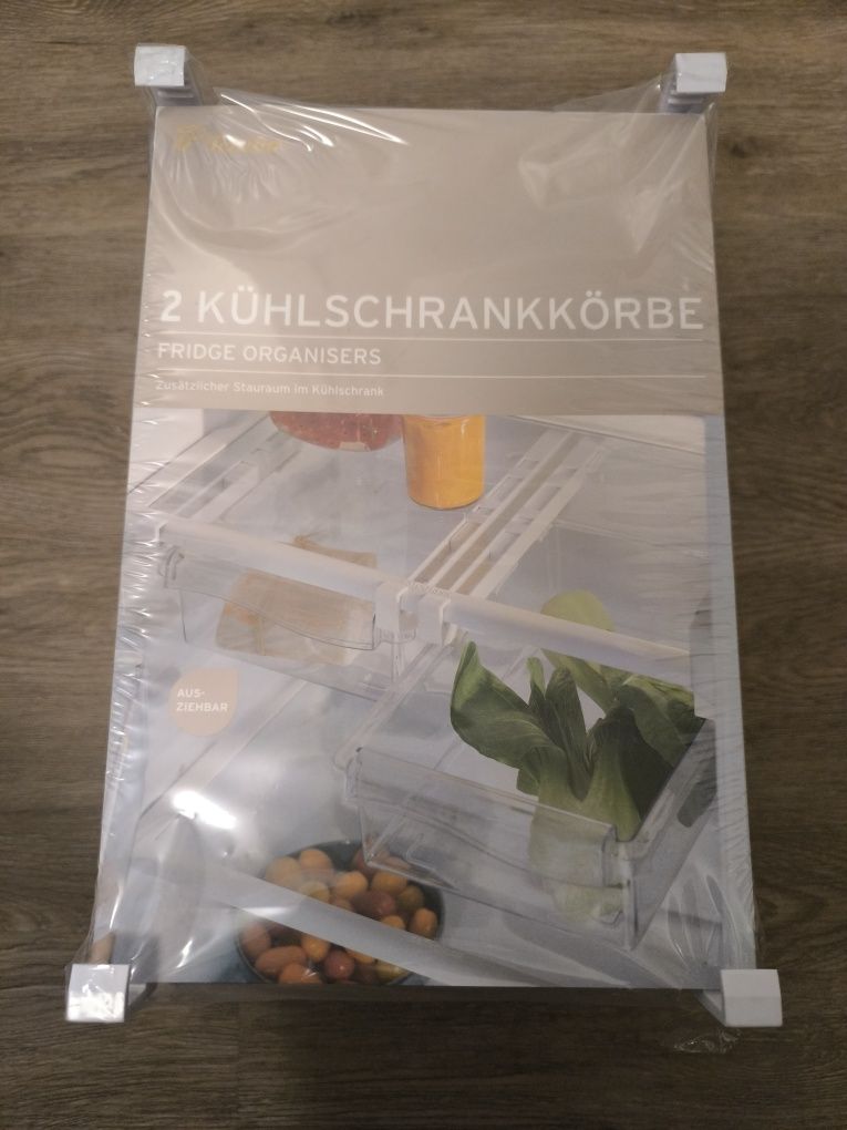 Organizer do lodówki wysuwane pojemniki szufladki 2 szt. Tchibo