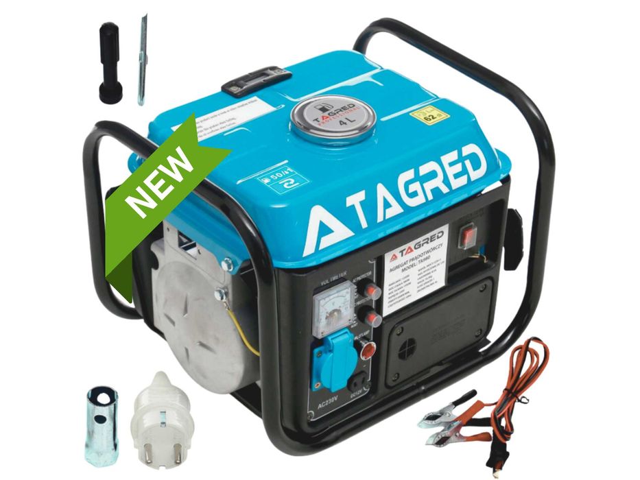 AGREGAT Prądotwórczy Generator Prądu Solidny cichy 1550W 2KM + Kable