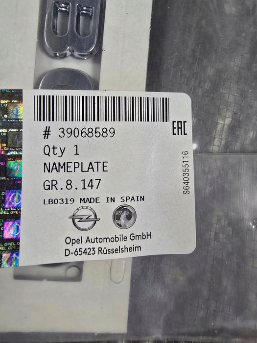 Emblemat Napis "turbo d" opel,citroen,peugeot -