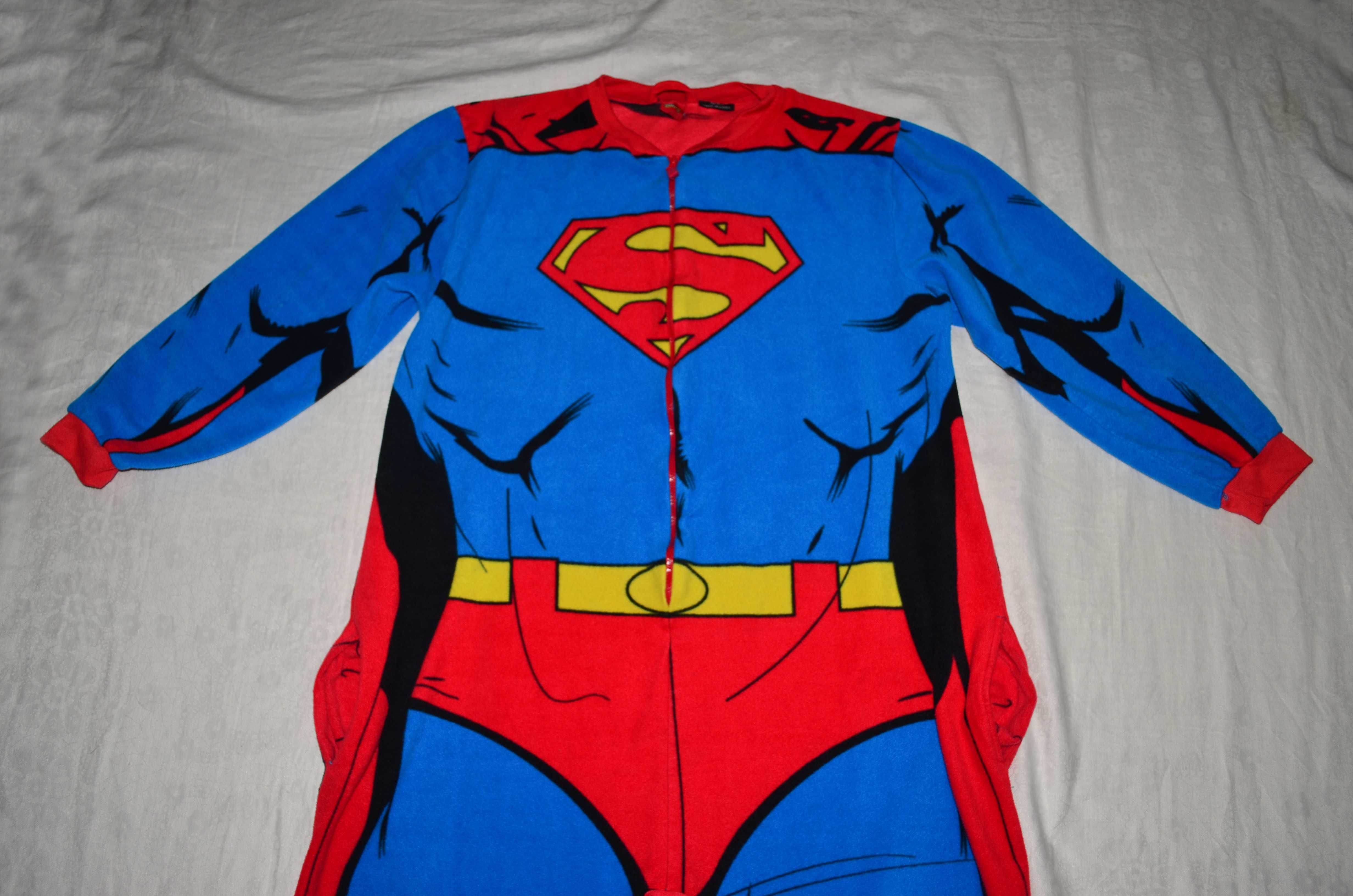 Костюм с карманами SuperMan Супермен пижама кигуруми флис слип большой