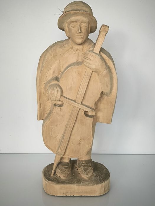 Rzeźba ludowa sygnowana PRL Jan Połoniec