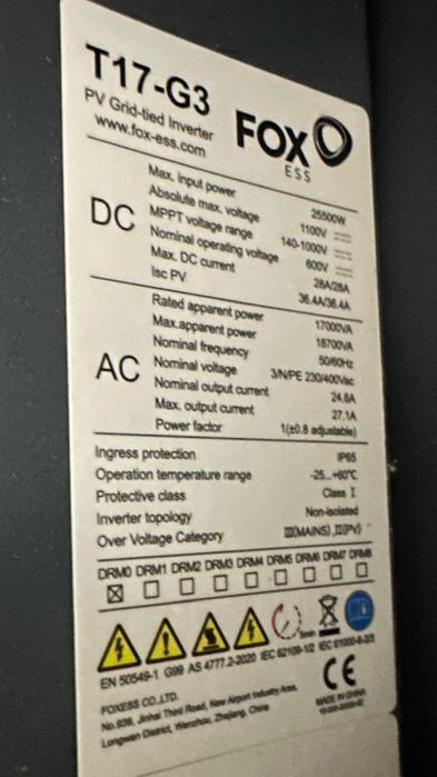 Falownik FOXESS T17-G3 - UŻYWANY