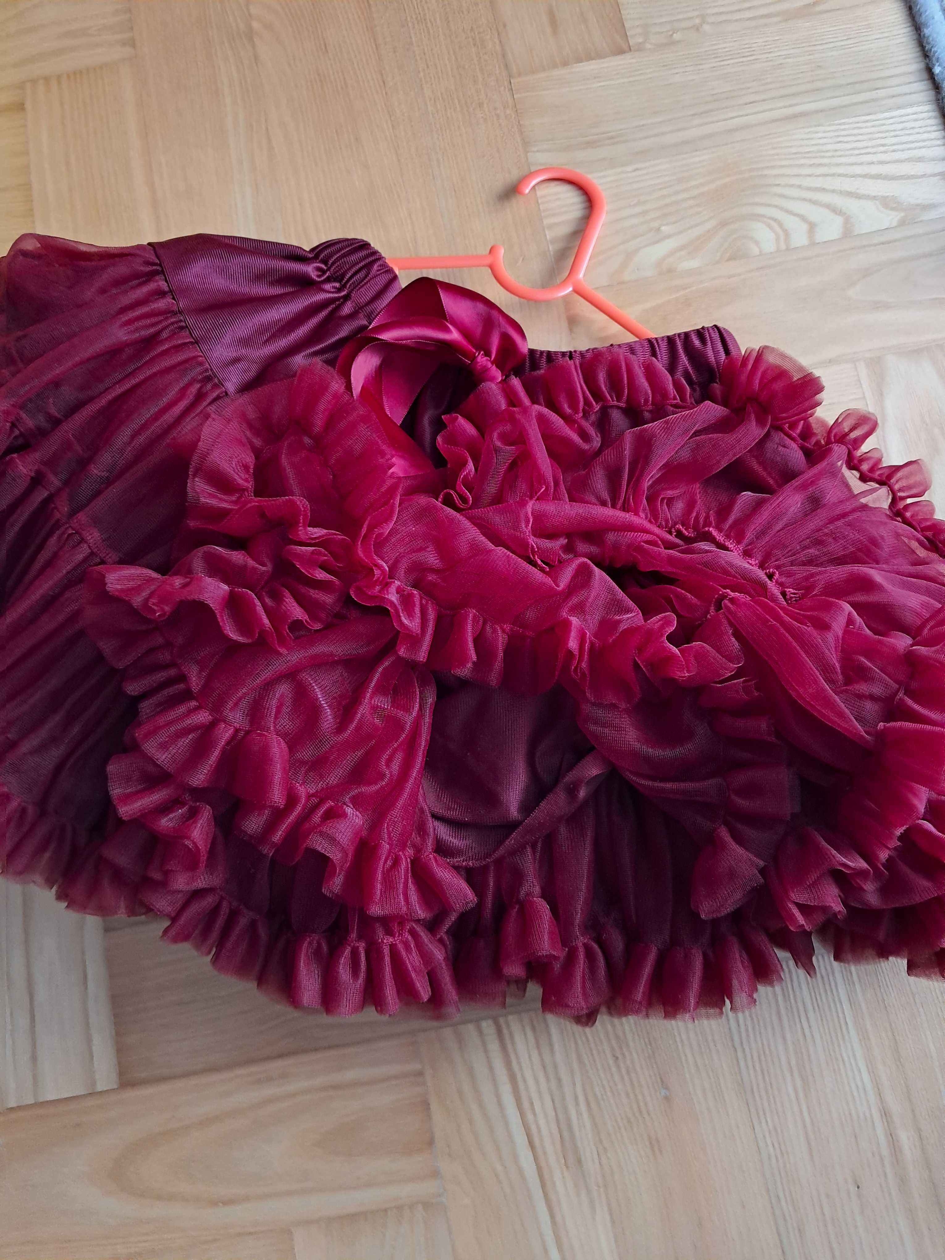 Tiulowa krótka spódniczka dziewczęca typu pettiskirt, długość 34 cm