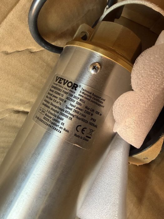 Bomba de Agua Submersivel Furo / Poço 2HP 1500w