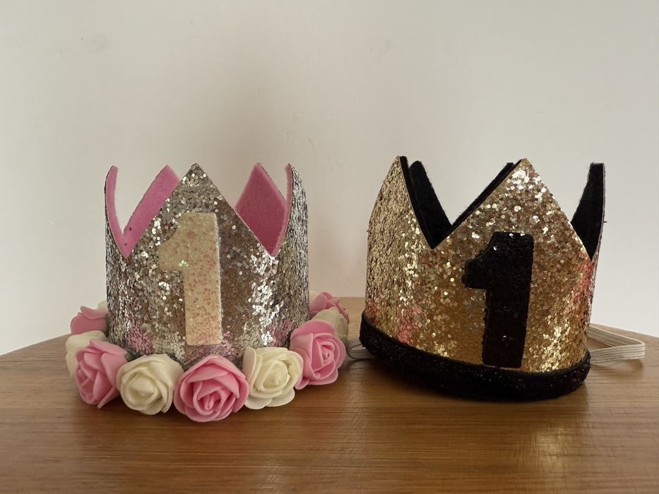 Korona opaska na roczek sesja 1 urodziny 2 sztuki