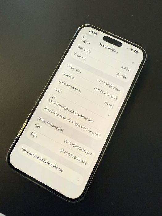 Iphone 14 pro max bateria 100% 128 gb zloty