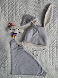 Zestaw komplet czapka szalik królik