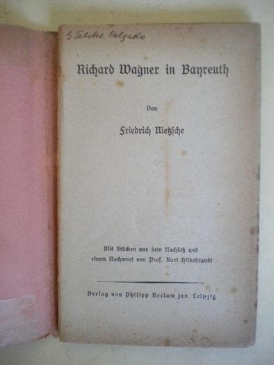 Raridade - Richard Wagner in Bayreuth - Frederich Nietzche