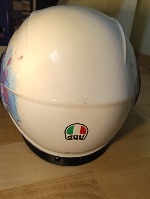 Capacete AGV aberto branco