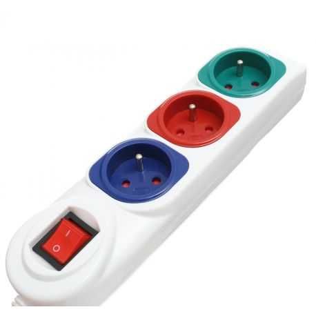 Przedłużacz  3m 3 gniazda z wyłącznikiem przeciążeniowym KD4006