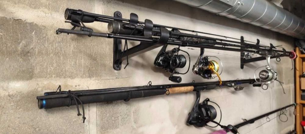 Nowe Uchwyty na Ścianie na 3 Wędki 20,5 x 17 cm Wędkarski Wieszaki