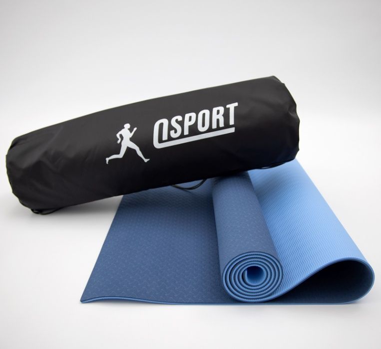 Коврик для йоги фитнеса + чехол (мат спортивный) OSPORT TPE 6мм