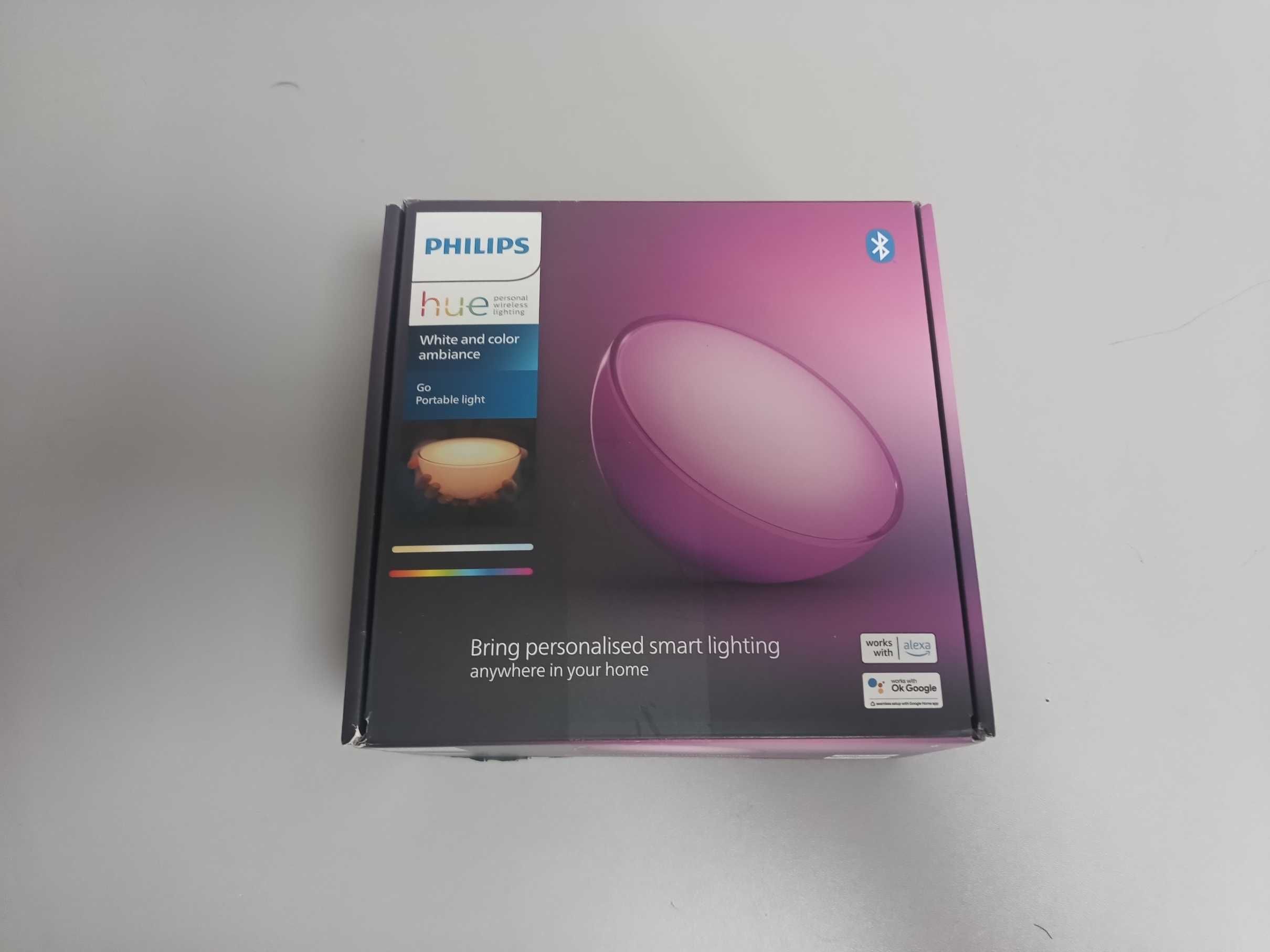 Lampa stołowa Philips Hue Go LED, Bluetooth, białym światłem i kolorem