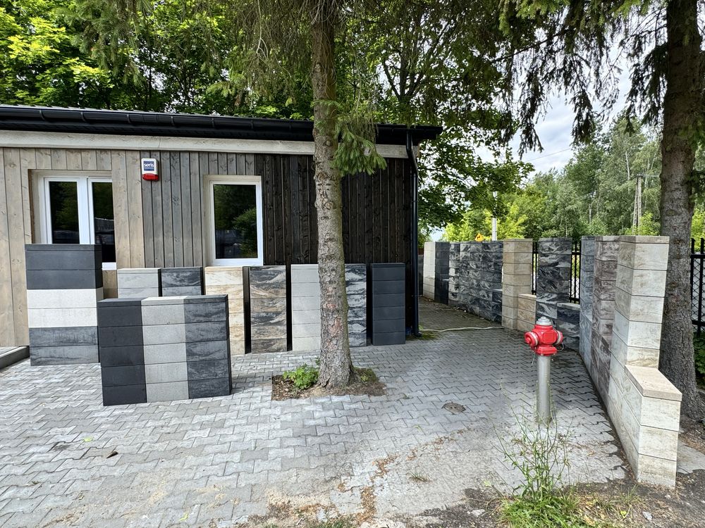 Pustak ogrodzeniowy 80x20x25 Konekt LANG Biały nowoczesny dom
