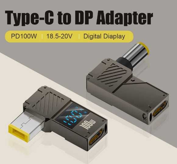 PD100W Type-C to DC Plug Converter USB C to DC Lenovo, ThinkPad