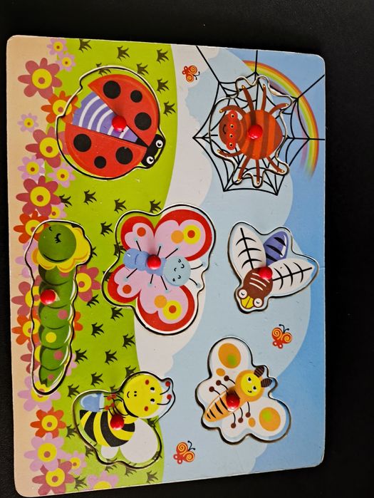 Деревянный пазл насекомые эко продукт 44 см * 32 см