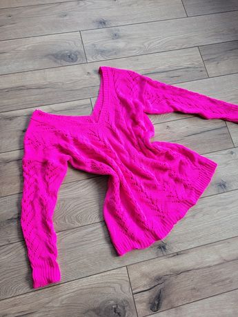 Różowy azurowy sweter Polski producent Nobis