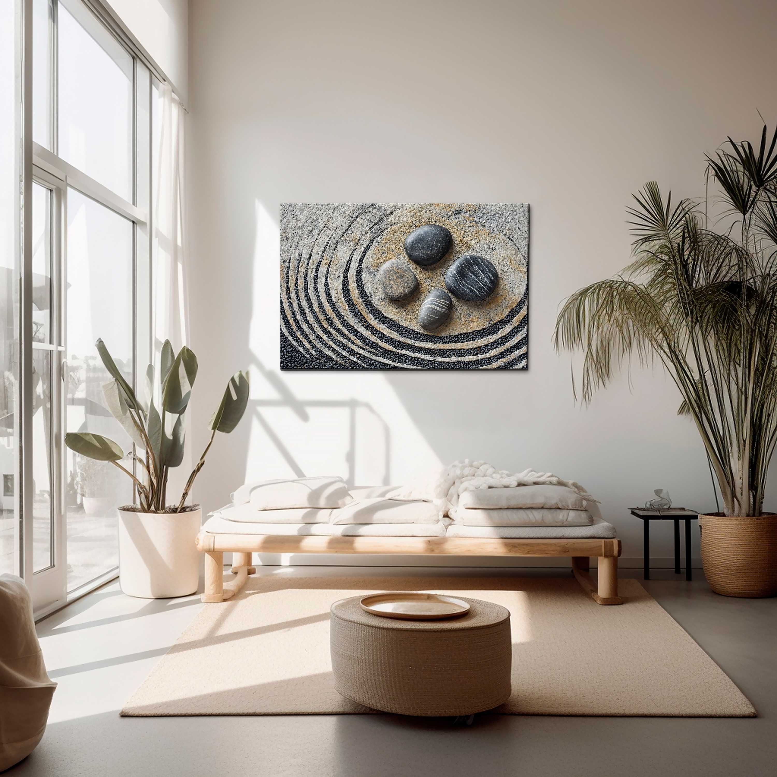 Kręgi Spokoju | Obraz na płótnie premium 150x100 cm | Wabi Sabi 5