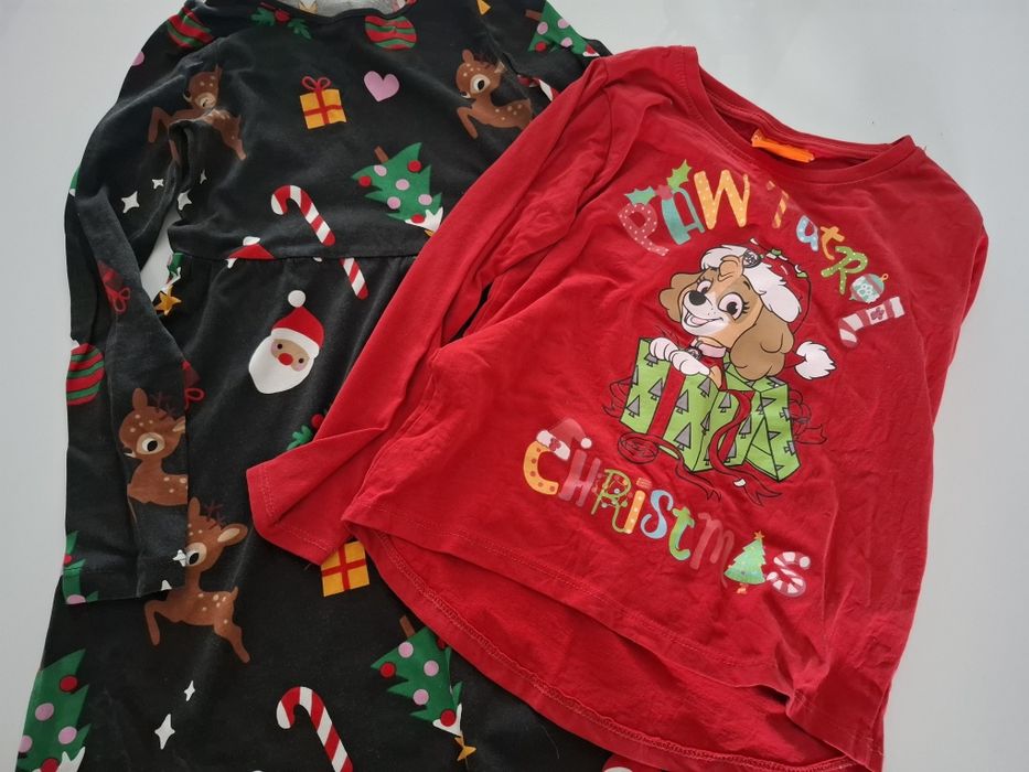 Sukienka bluzka h&m 128cm święta świąteczne