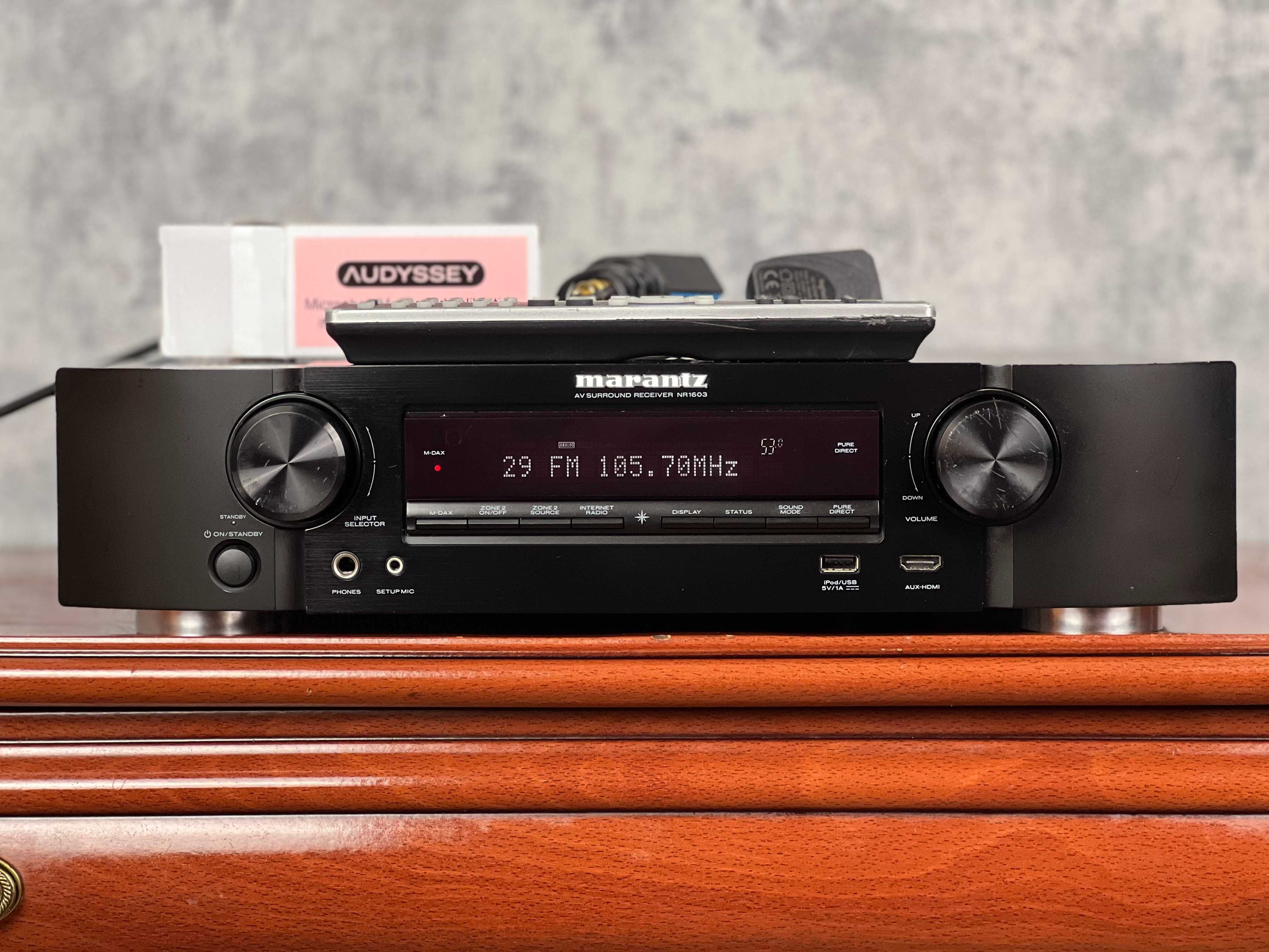 Marantz NR1603 – Smukły Amplituner 7.1 -- Pilot + Bluetooth + Mikrofon