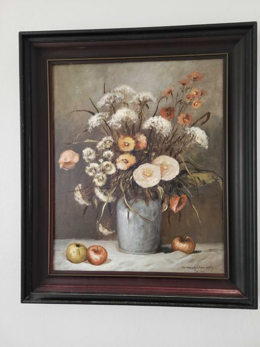 Obraz olejny na płótnie Janusza Wagi "Kwiaty"