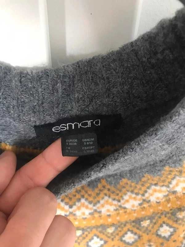 Sweter Długi Damski Szary rozmiar S