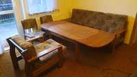 Stół - ława rozkładana , kanapa i dwa fotele
