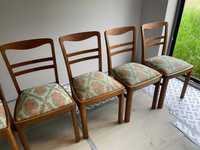 Krzesła art deco, 6szt komplet, tapicerowane, dębowe, antyk, vintage