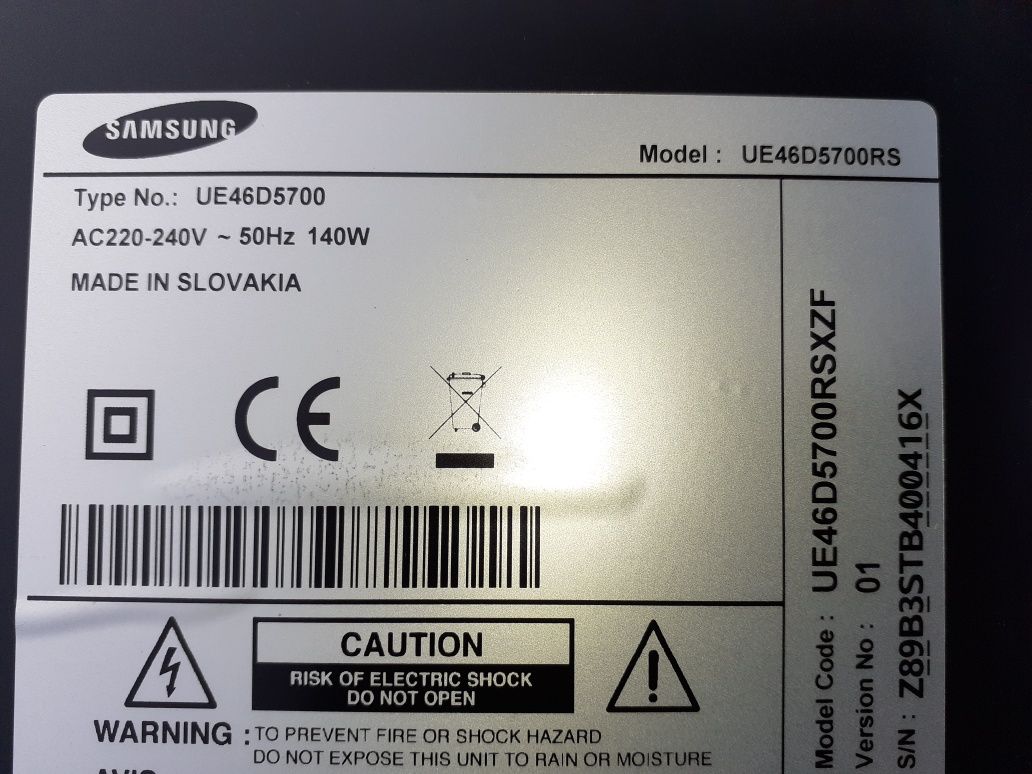 Tv Samsung UE46D7500 para peças