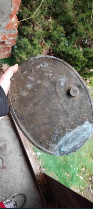 Stara zabytkowa kolekcjonerska mosiężna menażka manierka termofor prl