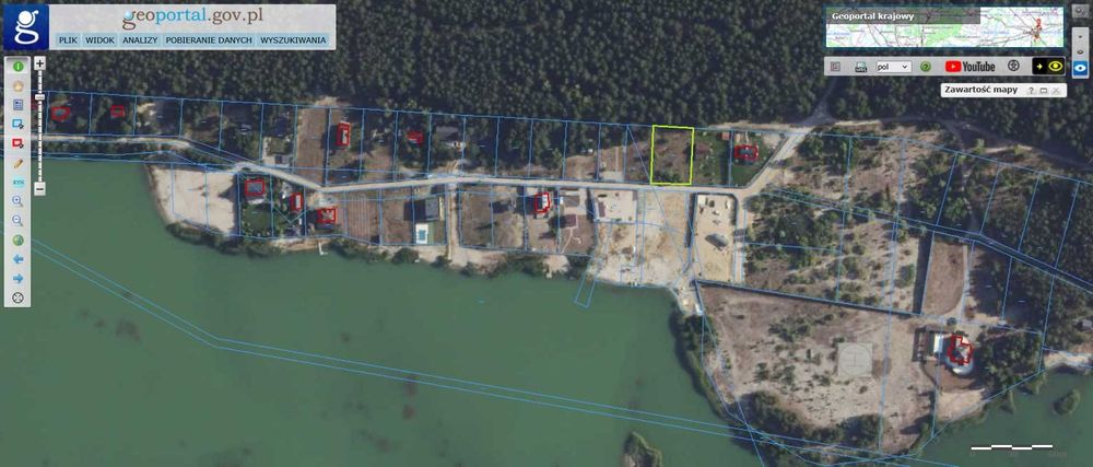 Małe Mazury –działka budowalno-rekreacyjna 1222 m2 jezioro Brzóze Duże