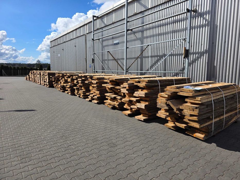 Tarcica dąb czerwony, suchy, nieobrzynany, I klasa 50 mm