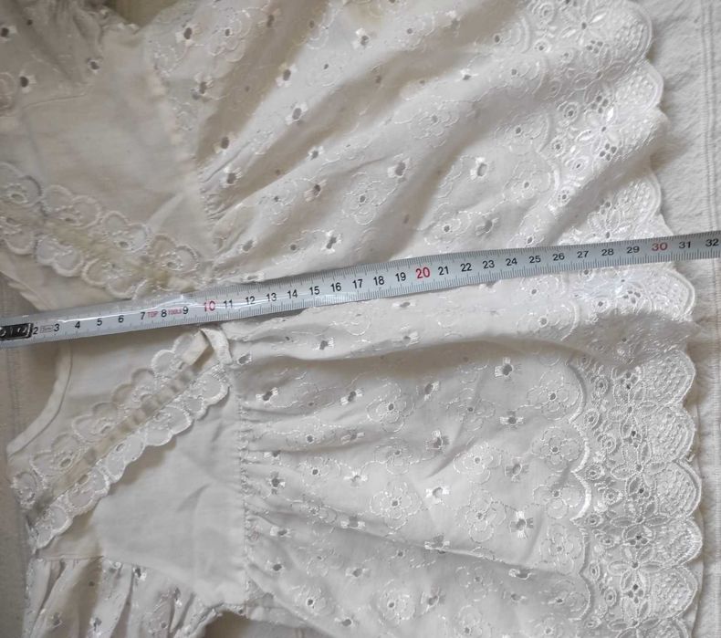 Śliczna bawełniana koronkowa sukienka do chrztu albo na lato 68/74