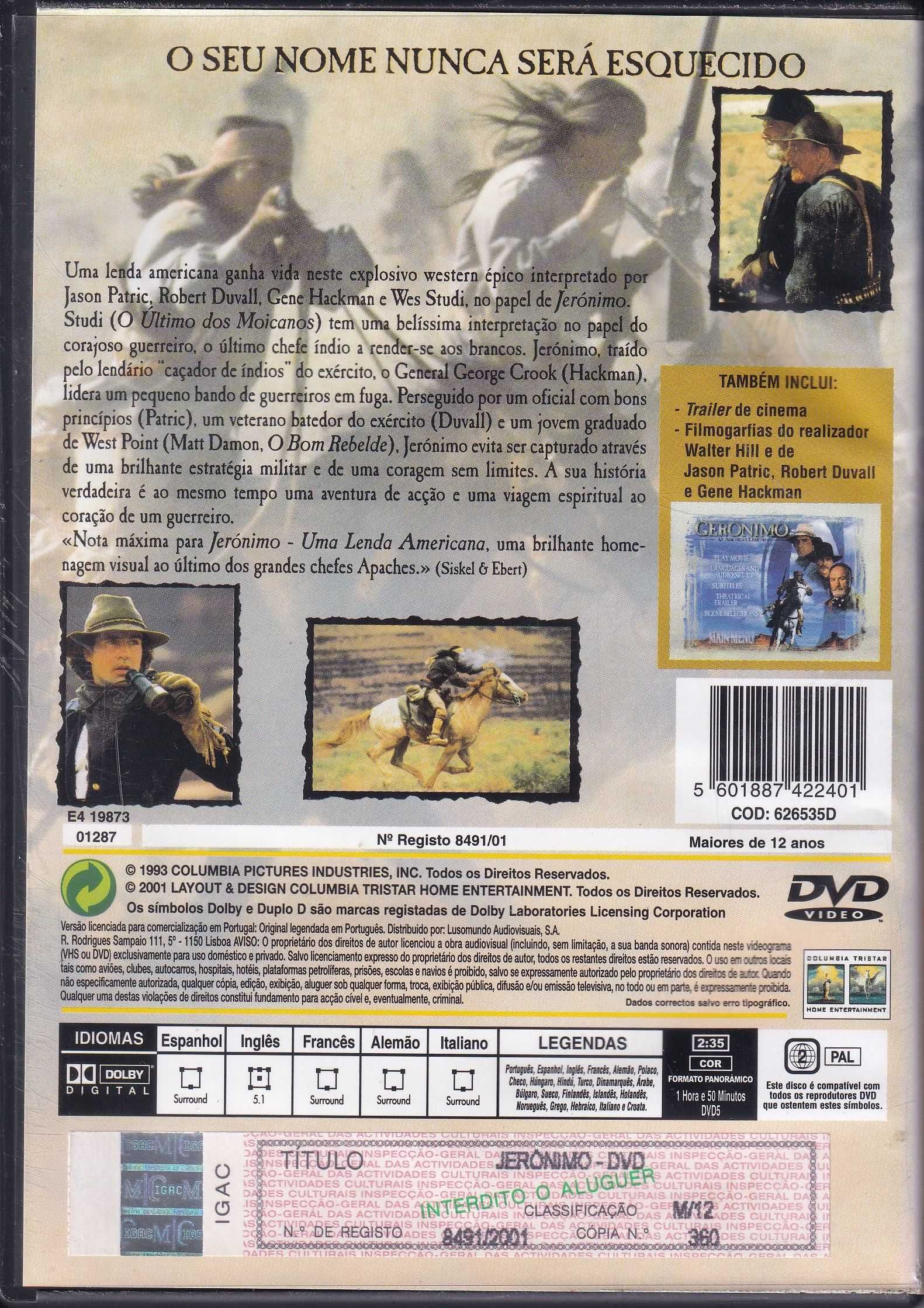 DVD Jerónimo (Um épico do Oeste)