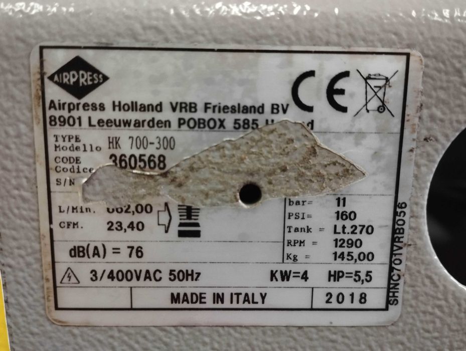 MARKOWY Kompresor dwutłokowy AIRPRESS HK 700-300 made in ITALY 11 bar