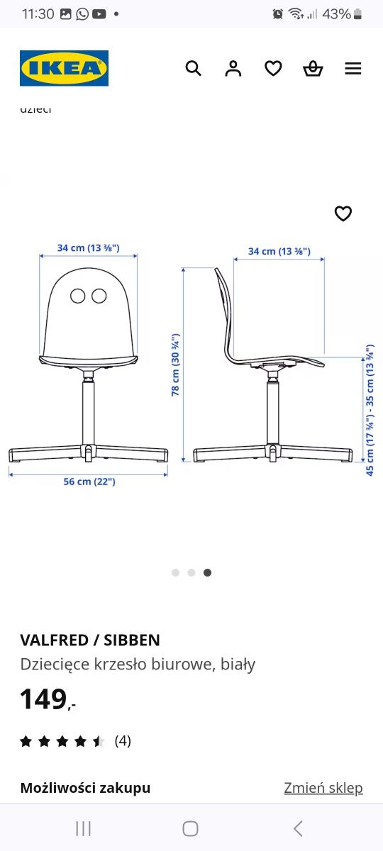 Krzesło biurkowe Ikea