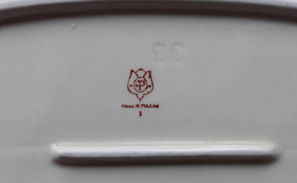 Półmisek prostokątny beżowy porcelitowy Pruszków PRL